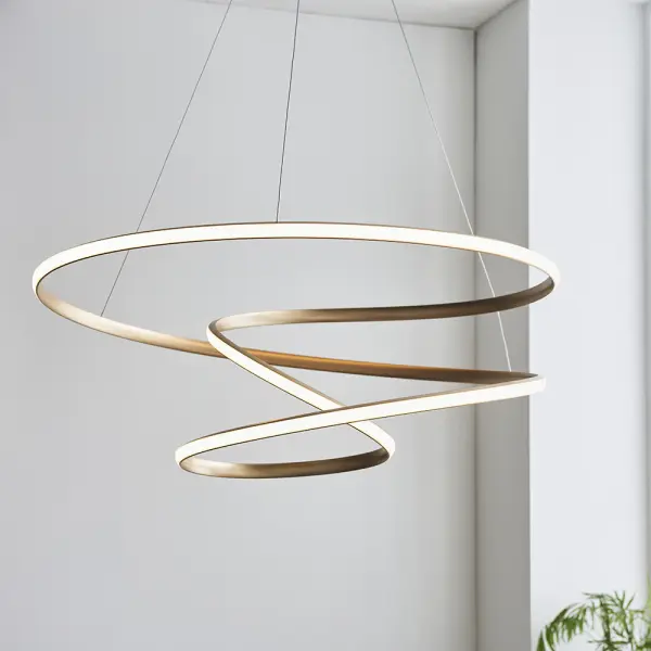 Spiral Large LED Gold Pendant