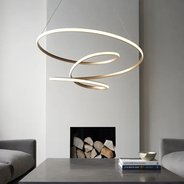 Spiral Large LED Gold Pendant