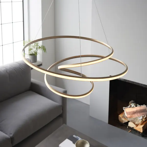 Spiral Large LED Gold Pendant