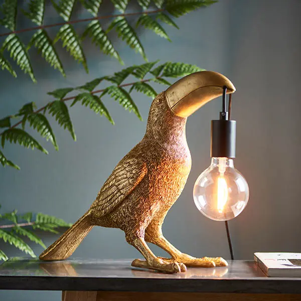 Novelty Gold Toucan Table Lamp