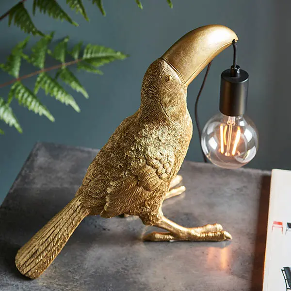 Novelty Gold Toucan Table Lamp