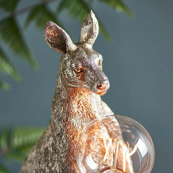 Novelty Silver Kangaroo Table Lamp