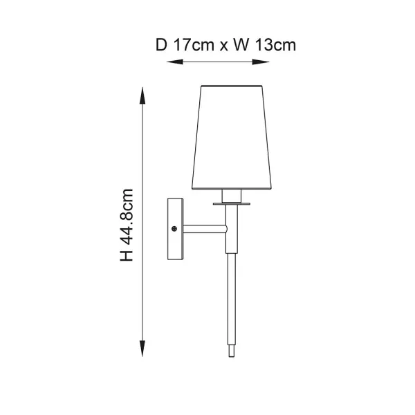 Roe Satin Brass Wall Light C/W White Shade