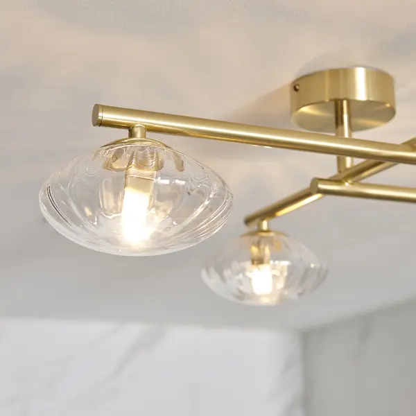 Andy Satin Brass 4 Light Semi Flush IP44