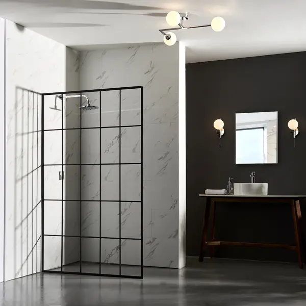 Stylish Right Angle Chrome Wall Light with Opal Shade