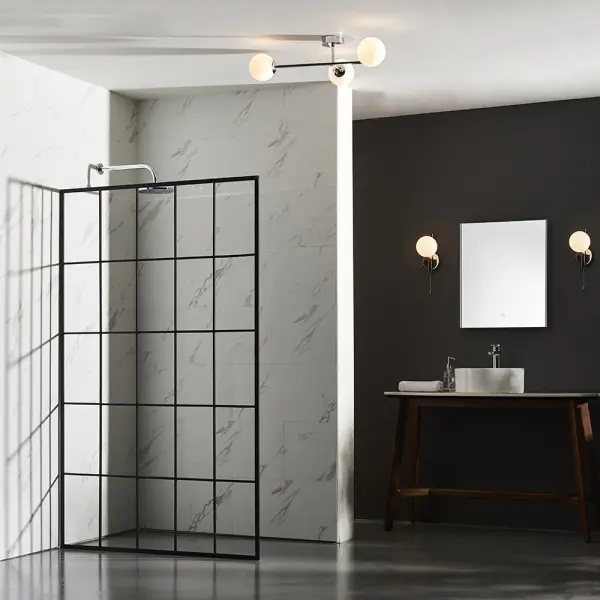 Stylish Chrome Angled Semi Flush Light