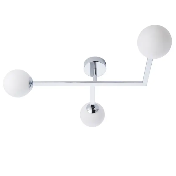 Stylish Chrome Angled Semi Flush Light