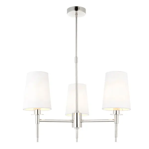 Roe Bright Nickel 3 Light Fitting C/W Shades