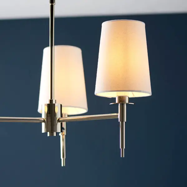 Roe Bright Nickel 3 Light Fitting C/W Shades