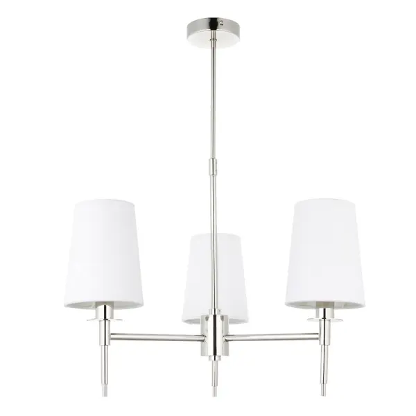 Roe Bright Nickel 3 Light Fitting C/W Shades