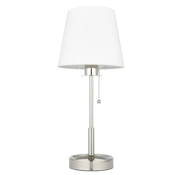 Roe Bright Nickel Table Lamp C/W Shade