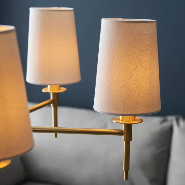 Roe Satin Brass 5 Light Fitting C/W Shades