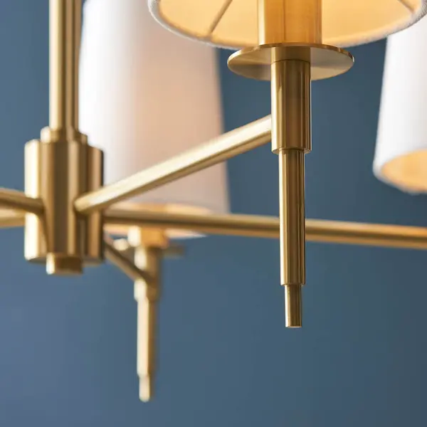 Roe Satin Brass 5 Light Fitting C/W Shades