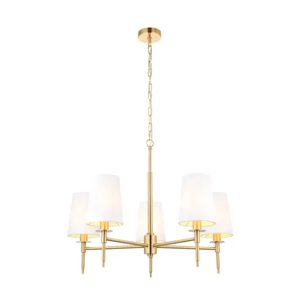Roe Satin Brass 5 Light Fitting C/W Shades