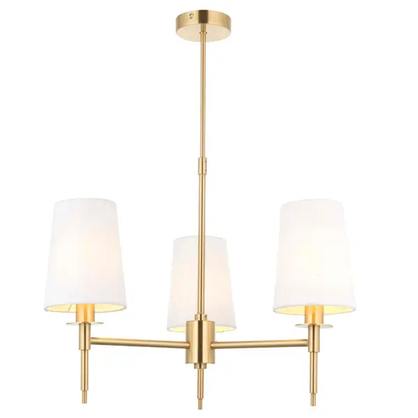 Roe Satin Brass 3 Light Fitting C/W Shades