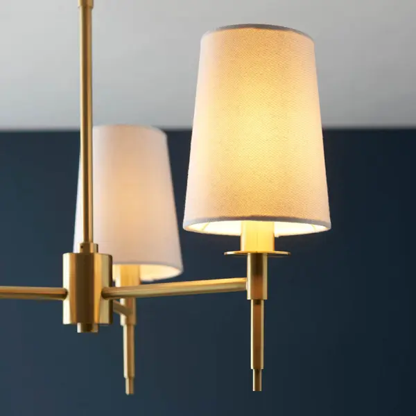 Roe Satin Brass 3 Light Fitting C/W Shades