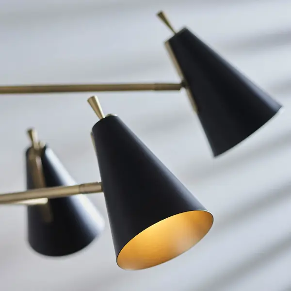 Matt Antique Gold & Matt Black Ceiling Pendant