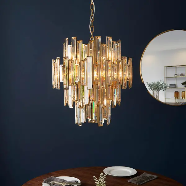 Viviana 12 Light Gold & Champagne Chandelier