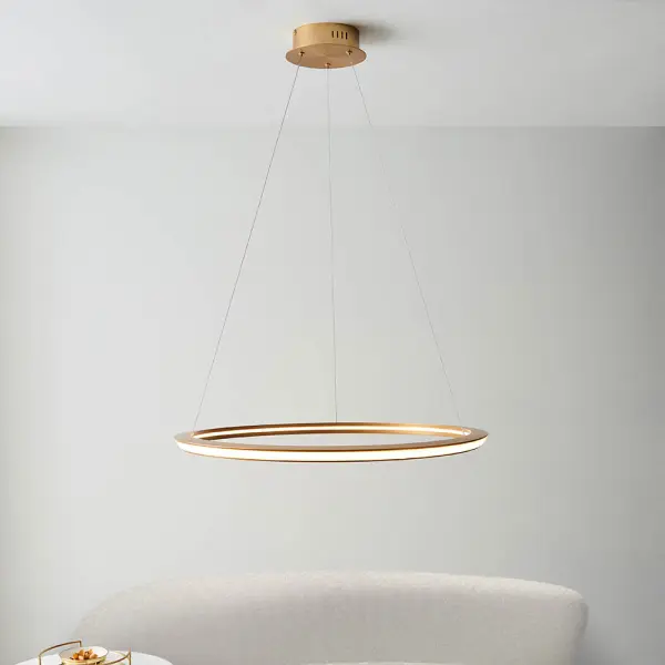 Satin Gold LED Ring Pendant