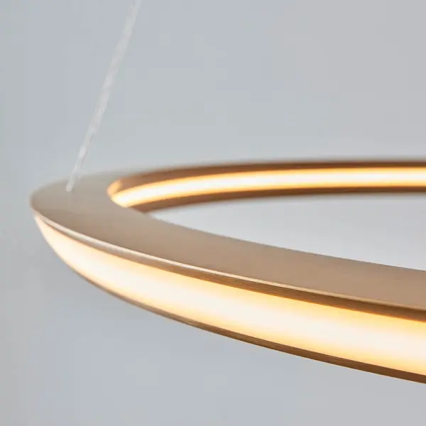 Satin Gold LED Ring Pendant