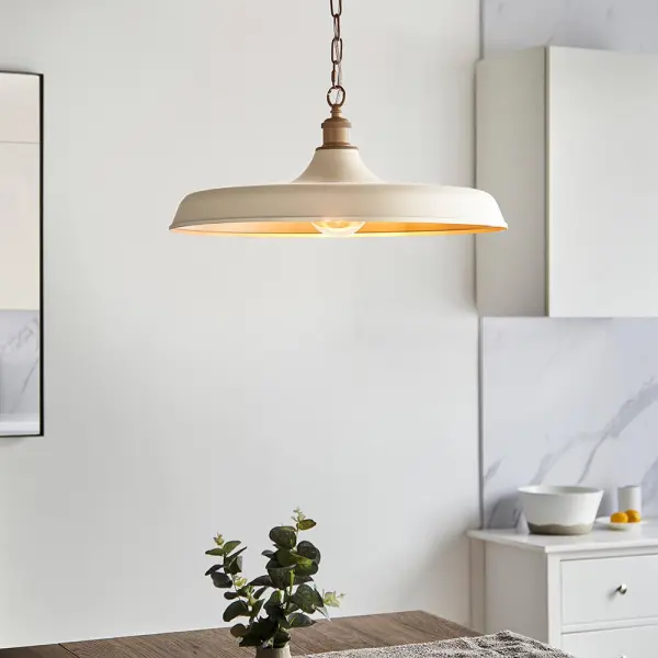 Marie Warm White & Satin Brass Single Pendant