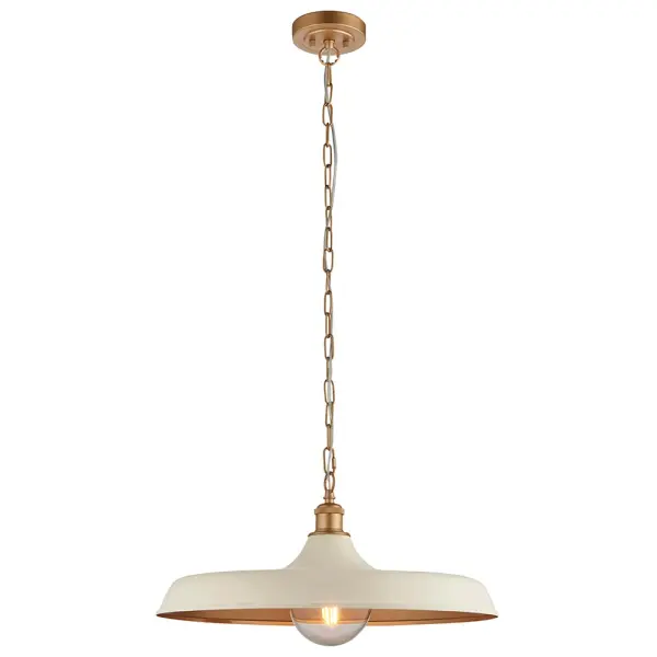 Marie Warm White & Satin Brass Single Pendant