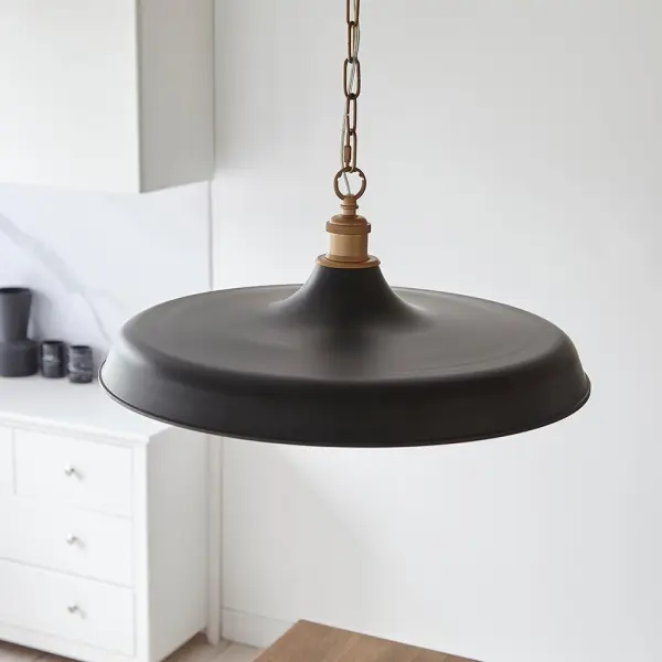 Marie Matt Black & Satin Brass Single Pendant