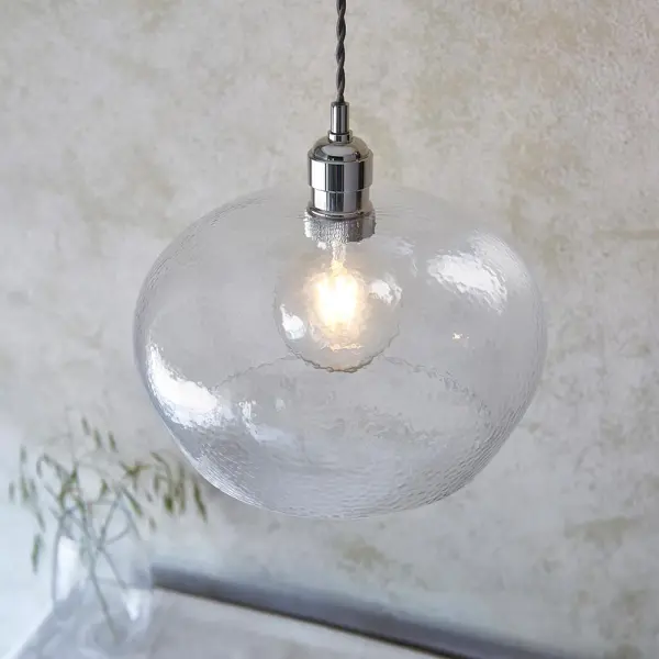 Molly Hammered Glass Bowl Pendant
