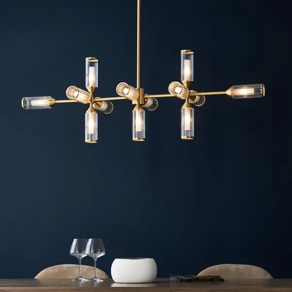 Sally Satin Brass 13 Light Linear Pendant