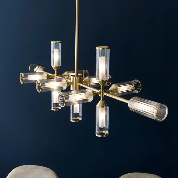 Sally Satin Brass 13 Light Linear Pendant