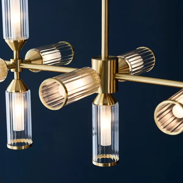 Sally Satin Brass 13 Light Linear Pendant