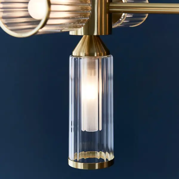Sally Satin Brass 13 Light Linear Pendant