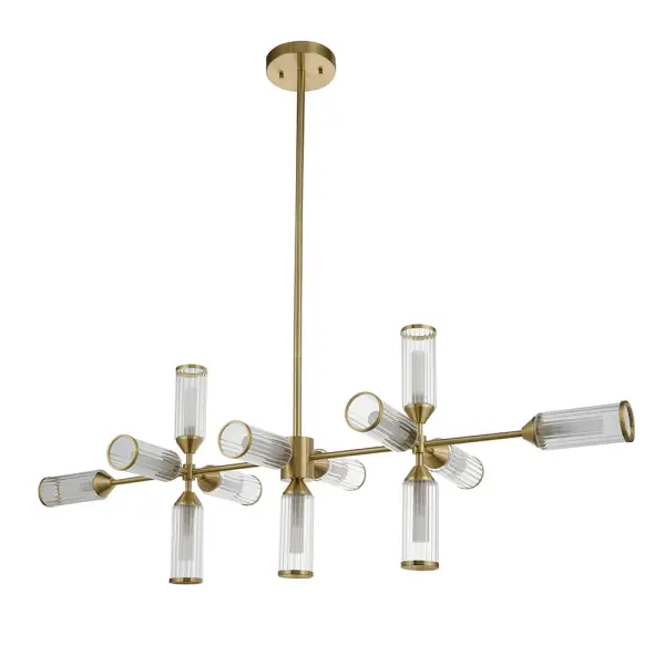 Sally Satin Brass 13 Light Linear Pendant