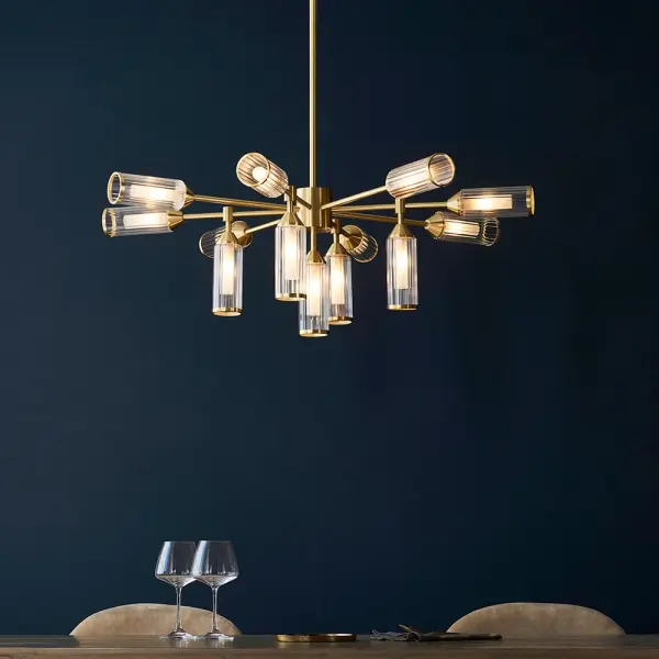 Sally 13 Light Ceiling Pendant in Satin Brass