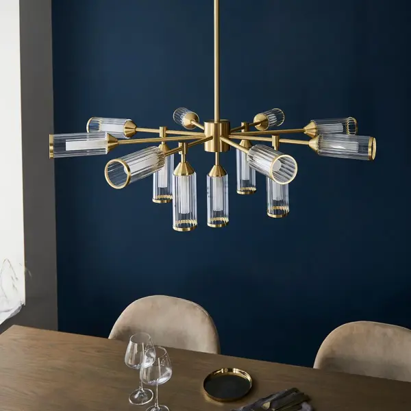Sally 13 Light Ceiling Pendant in Satin Brass