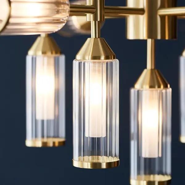 Sally 13 Light Ceiling Pendant in Satin Brass