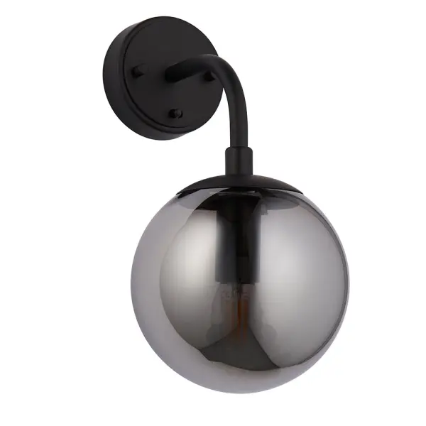 Erin Black Wall Light C/W Smoked Shade