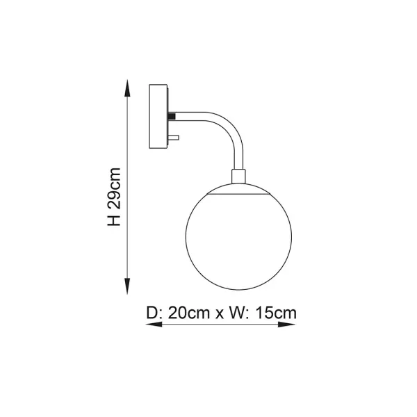 Erin Black Wall Light C/W Smoked Shade
