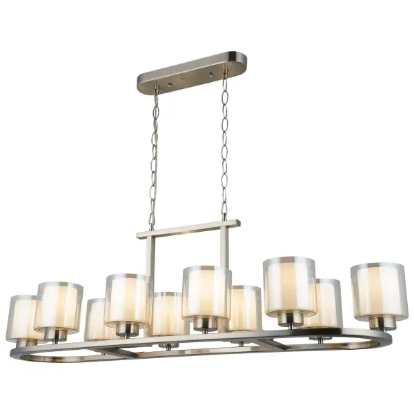 Yara 10 Light Satin Chrome Bar Pendant