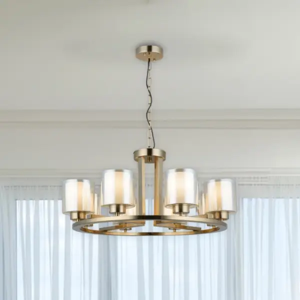 Yara Round Antique Brass 8 Light Pendant