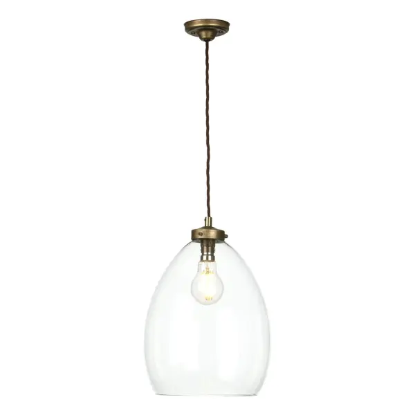 Yeovil Aged Brass Single Pendant