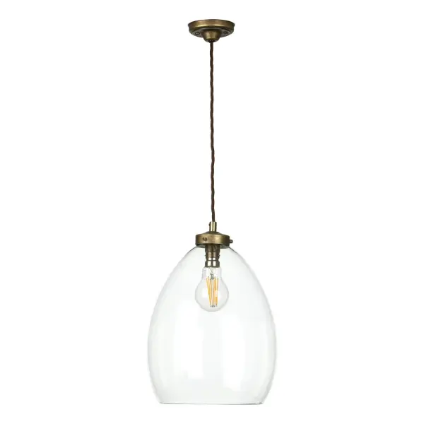 Yeovil Aged Brass Single Pendant