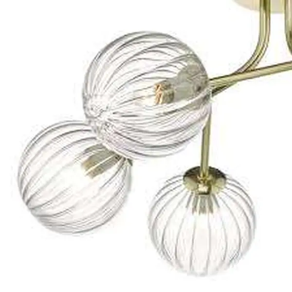 Yiska 6lt Semi-Flush Gold & Glass