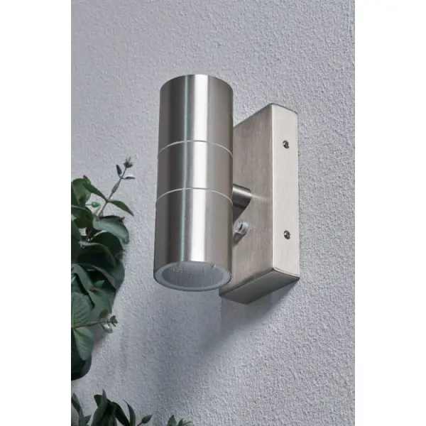 Leto Stainless Steel Up & Down Photocell Wall Light
