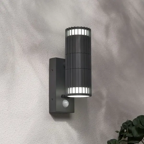 Muto Up & Down Anthracite Wall Light with PIR
