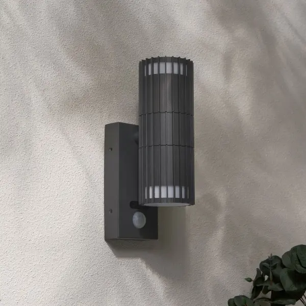 Muto Up & Down Anthracite Wall Light with PIR