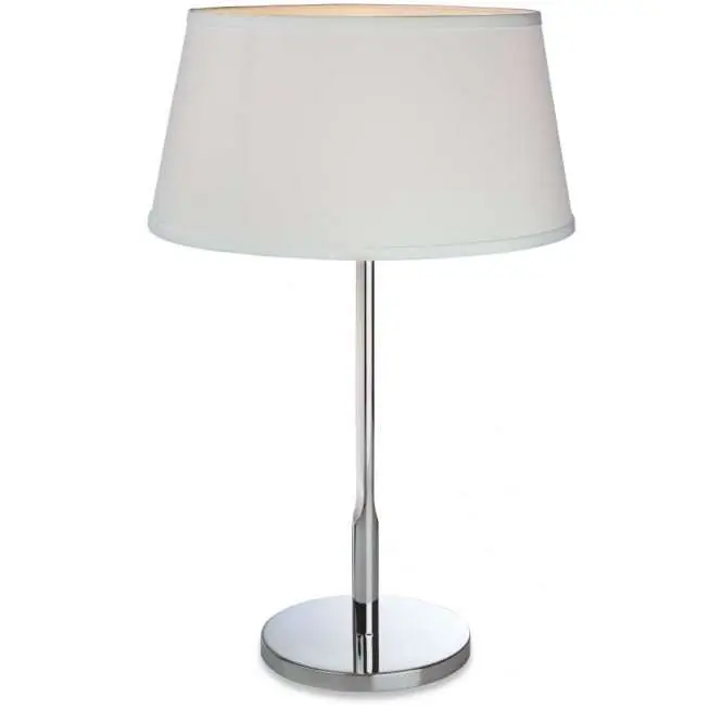 Modern Polished Chrome Table Desk Lamp With Drum Shade