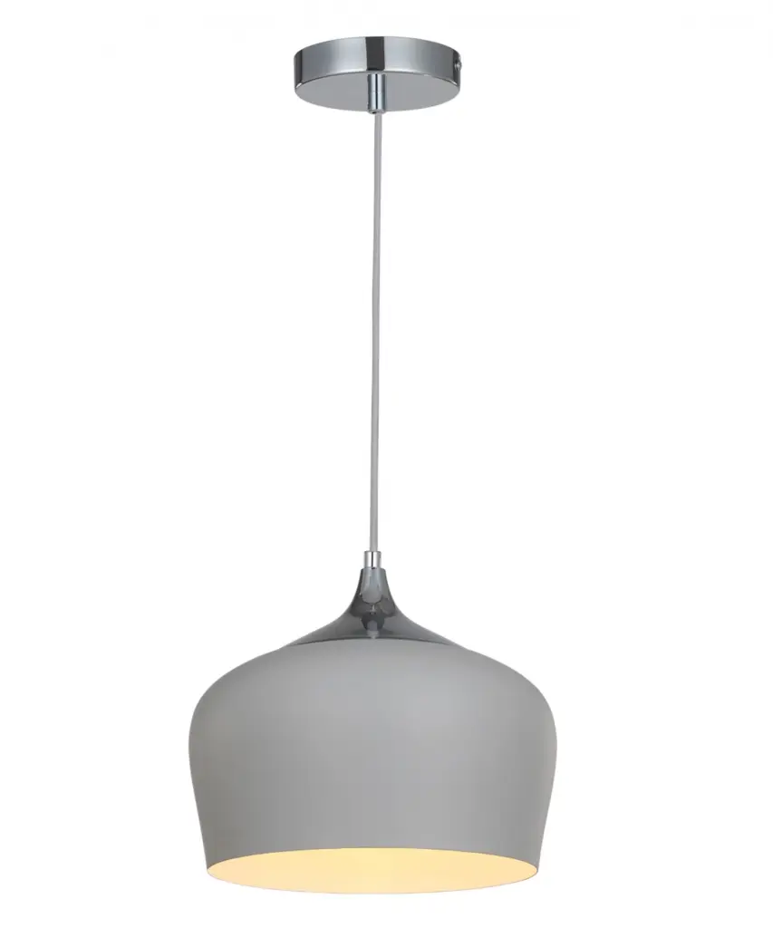 Modena 1 Light Grey Metal Pendant