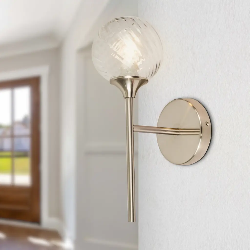 Mona Satin Chrome Wall Light