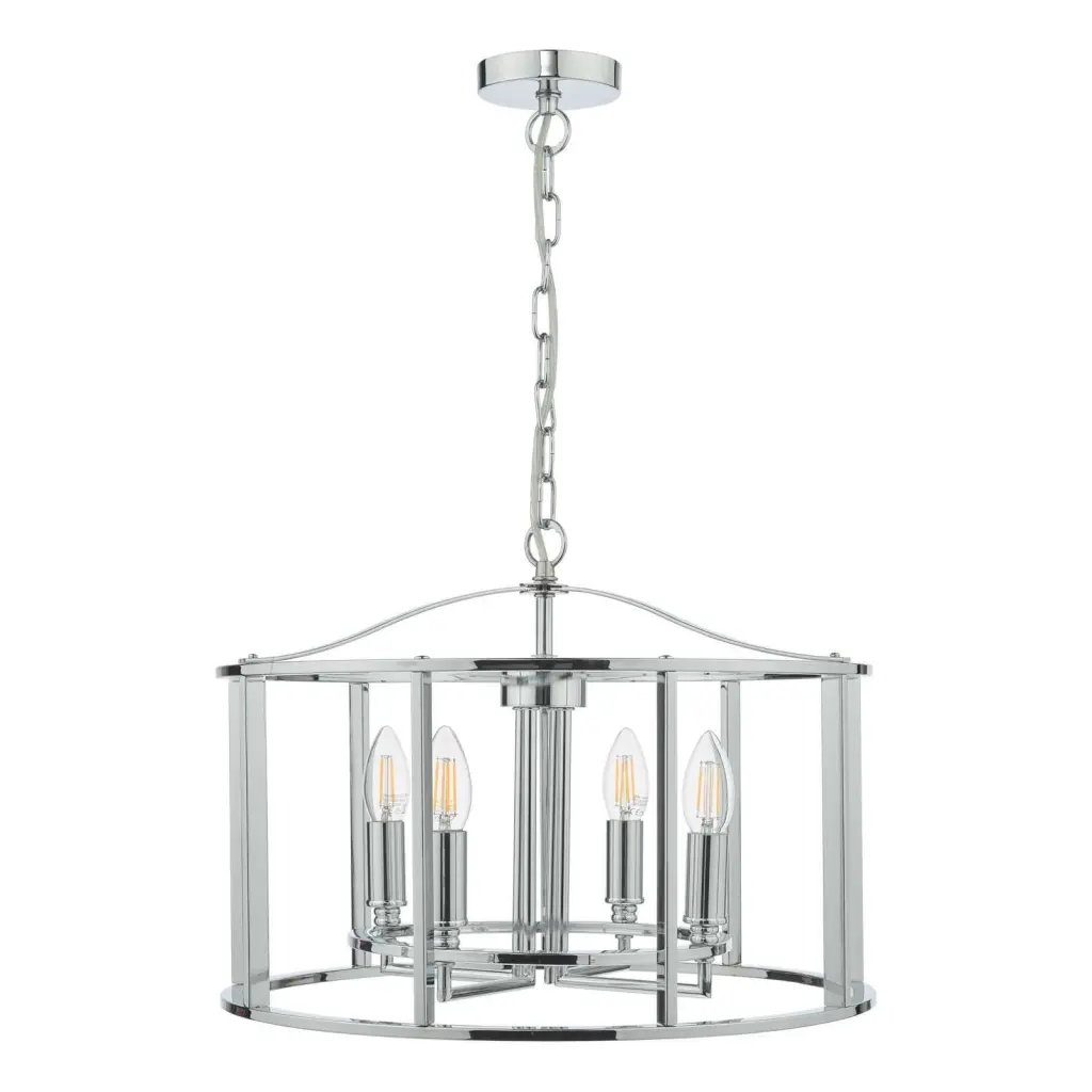 Myka 4 Light Polished Chrome Lantern